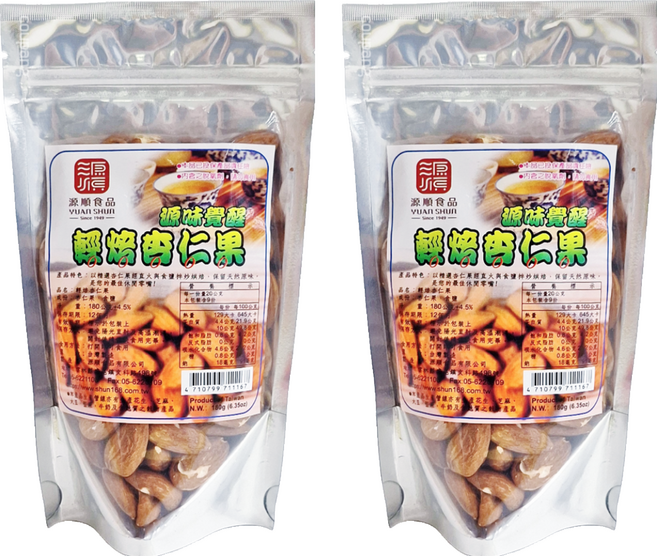 源順食品 輕焙杏仁果, 180g, 2包