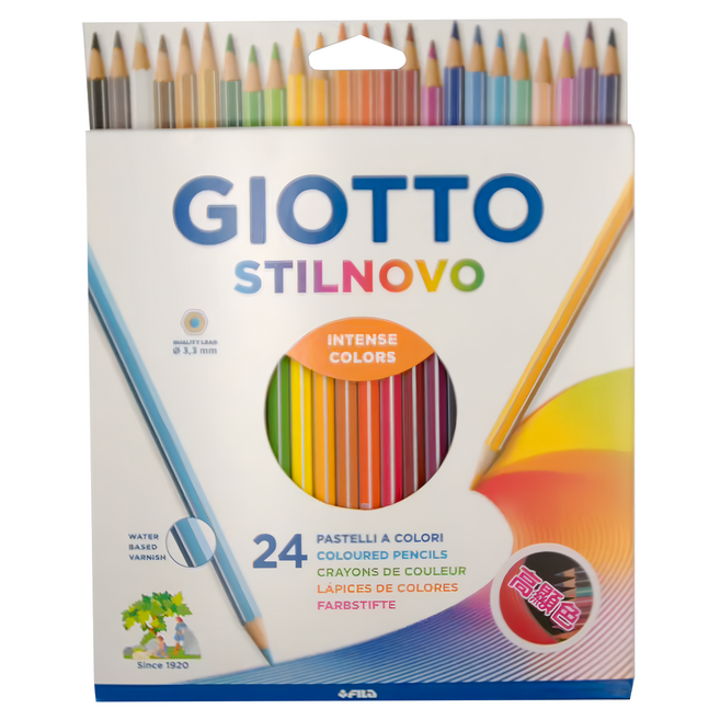 GIOTTO STILNOVO 學用六角彩色鉛筆 6歲以上, 24色, 1盒