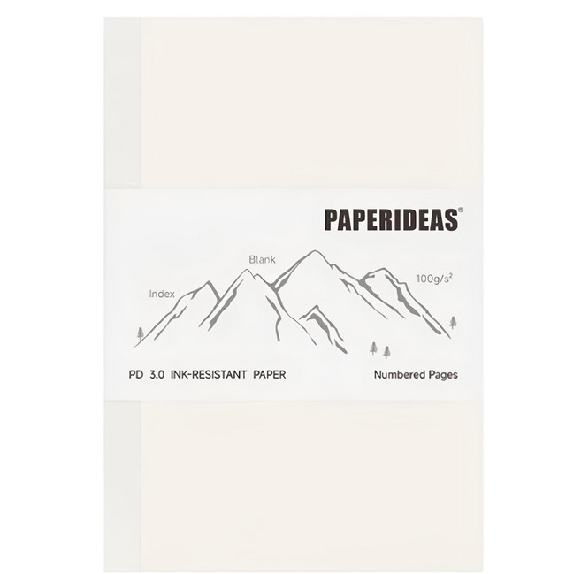 PAPERIDEAS A5裸背筆記本 方格 188頁, 素面, 1本