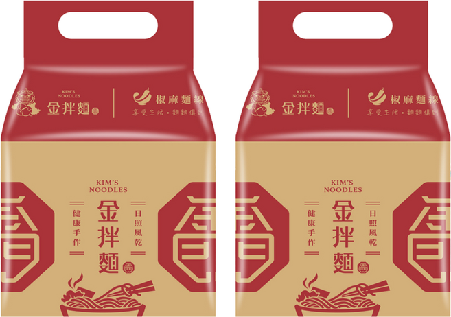 金拌麵 特製椒麻麵線, 440g, 2袋