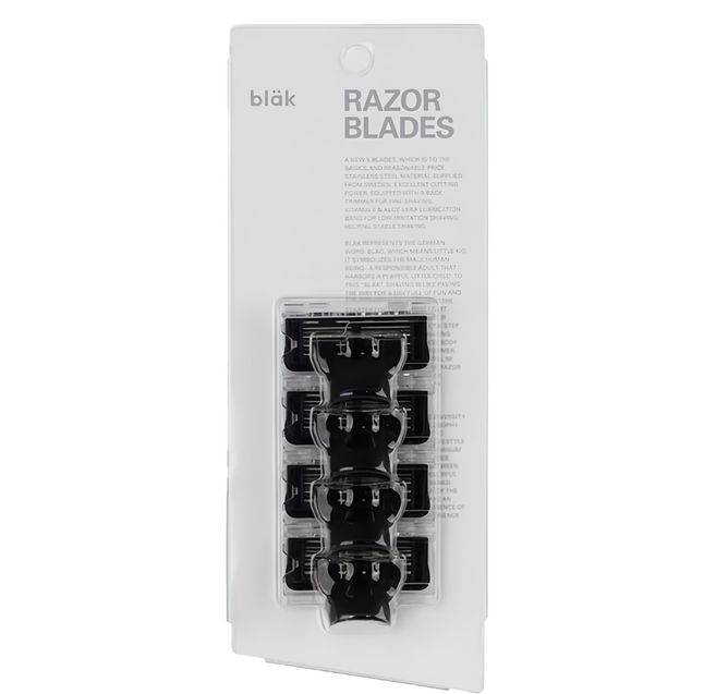 blak 經典刮鬍刀頭 Blades不鏽鋼材質, 4入, 1組