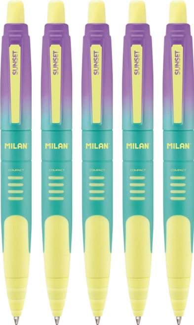 MILAN COMPACT雲彩朵朵原子筆 1.0mm 4色隨機出貨, 藍, 5支