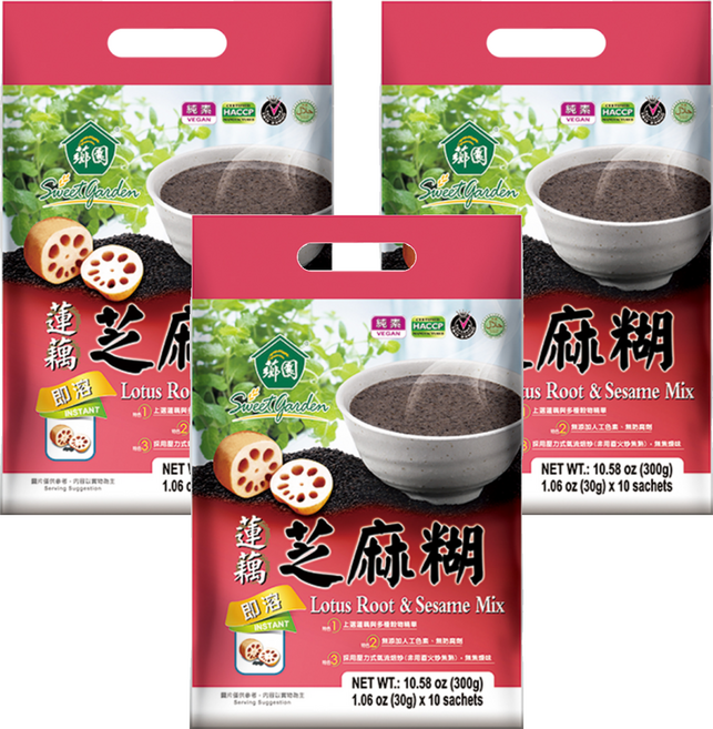 薌園 蓮藕芝麻糊, 30g, 10包, 3袋