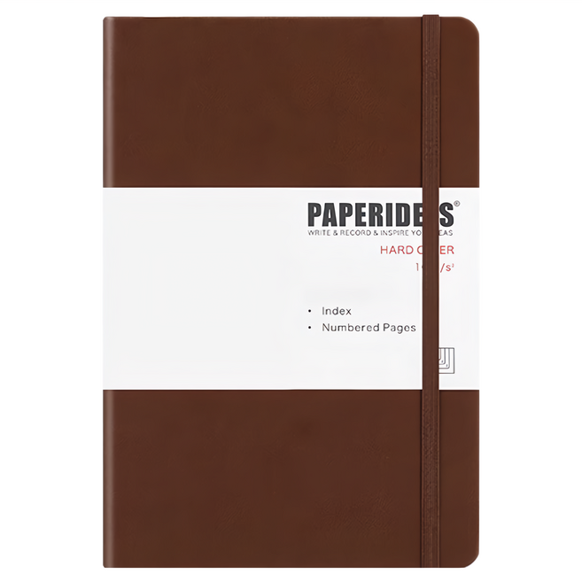 PAPERIDEAS A5 硬皮 方格 148 x 213mm 188頁, 棕色, 1本