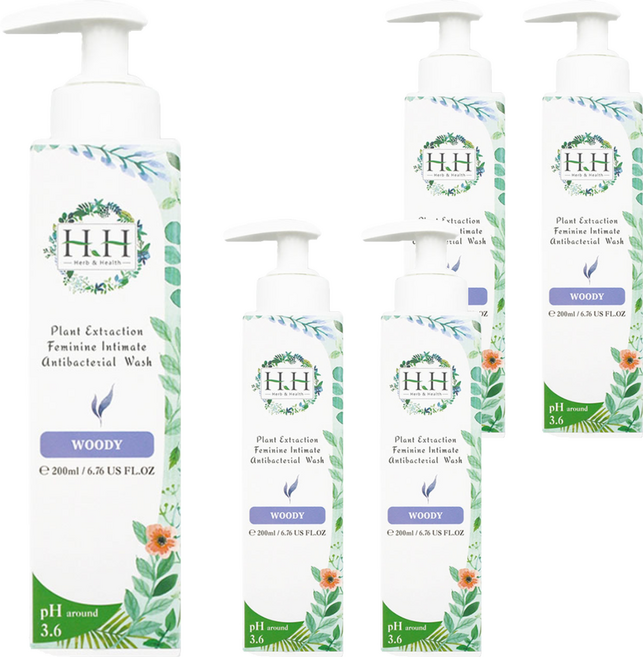HH 草本新淨界 私密植萃抗菌潔淨露 悠然木質, 200ml, 5瓶
