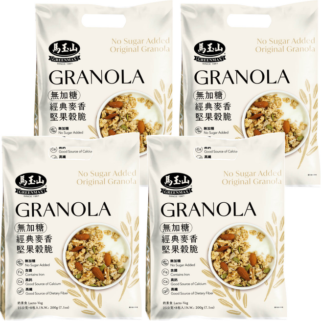 馬玉山 無加糖經典麥香堅果穀脆 8包, 200g, 4袋