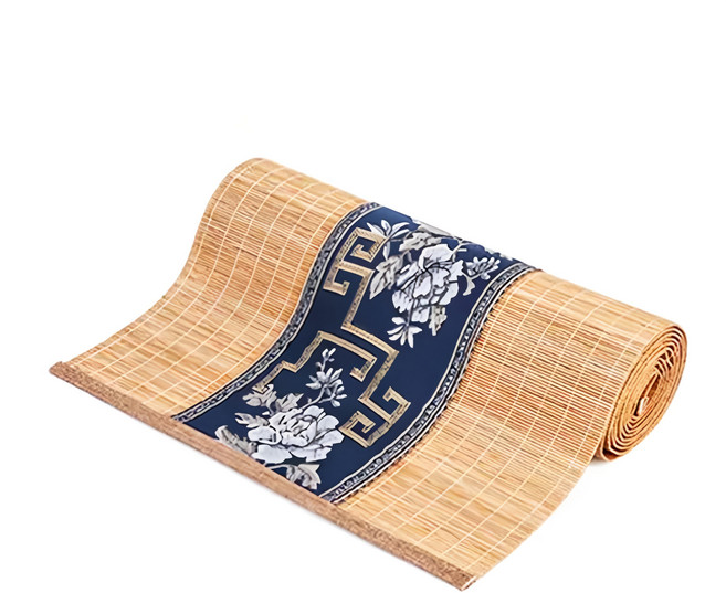 雅緻棉麻刺繡吸水竹簾, 藏青藍