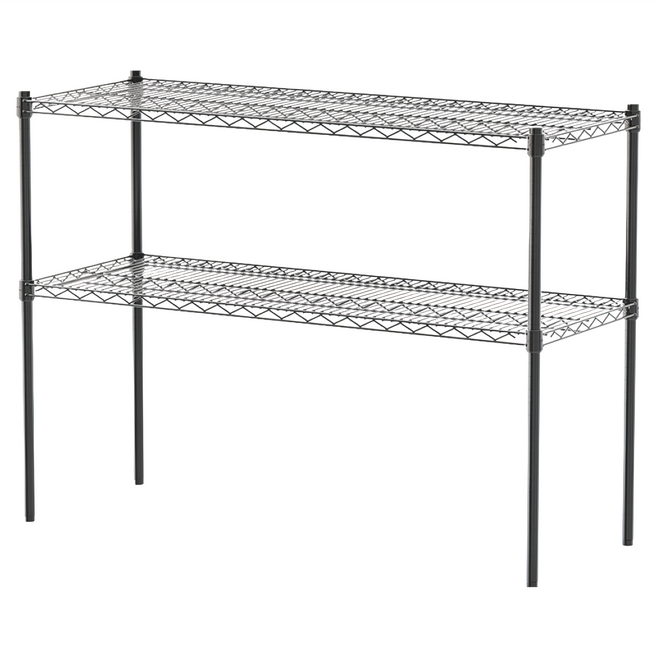 dayneeds 日需百備 荷重型烤漆二層架 鐵力士架/收納層架/層架/鐵架 120 x 45 x 90cm, 黑色, 1個