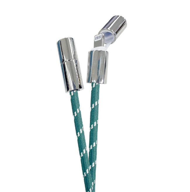 REAICE 台陞科技 2WAY Type-C-Lightning 手機掛繩充電線, 1.5m, 珠光綠, 1條