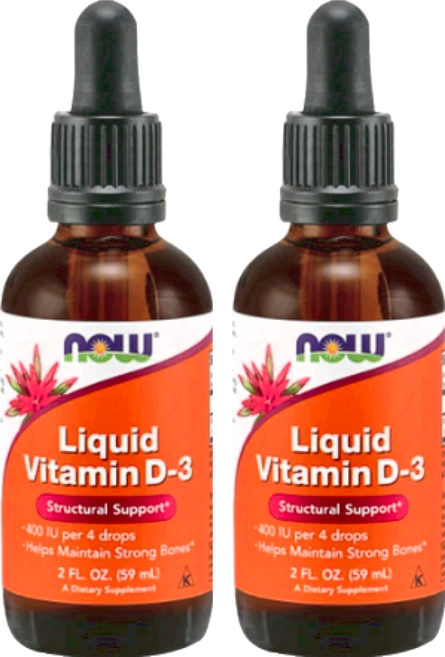 NOW Foods 維生素D3滴液, 59ml, 2瓶
