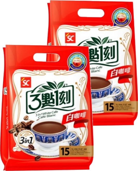 3點1刻 3合1白咖啡, 30g, 15包, 2袋