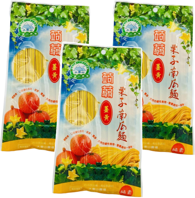 大雪山農場 蒟蒻薑黃栗子南瓜麵, 250g, 3包