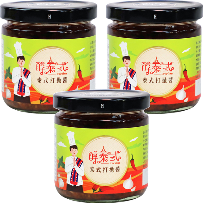 高慶泉 泰式打拋醬, 220g, 3罐