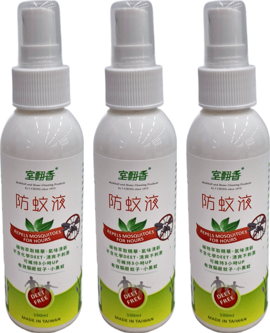 室翲香 防蚊液 S-100, 100ml, 3瓶
