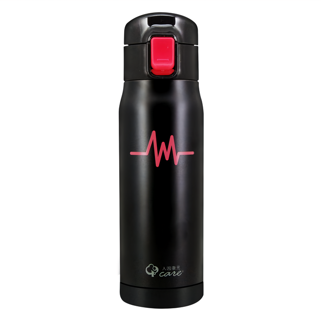 Ergotech 人因科技 新負離子超輕量304保溫水壺 SS5002, 心動黑, 500ml, 1個