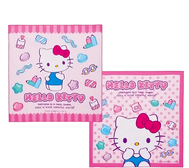 Skater 卡通便當包巾桌墊午餐布, Hello Kitty 多色, 430 x 430mm, 2條