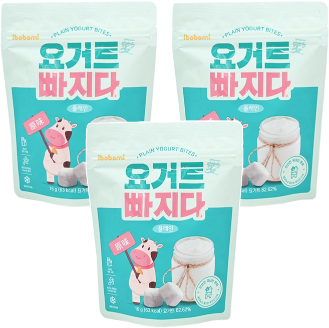 ibobomi 乳酸菌優格點心, 原味, 16g, 3包