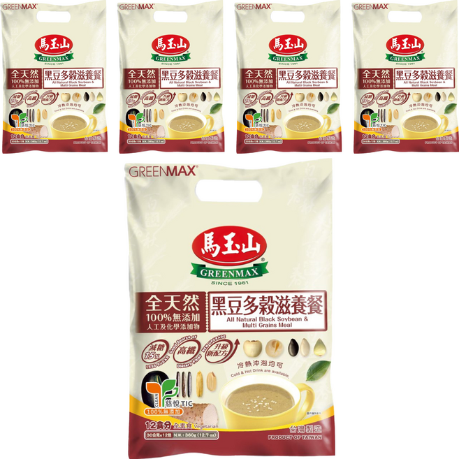 馬玉山 黑豆多穀滋養餐, 360g, 5袋