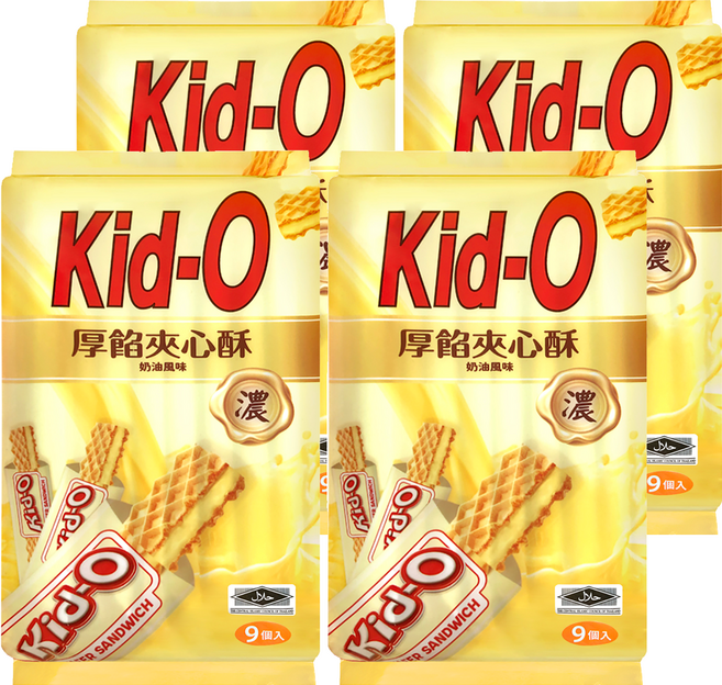 Kid-O 厚餡夾心酥 奶油風味, 171g, 4袋