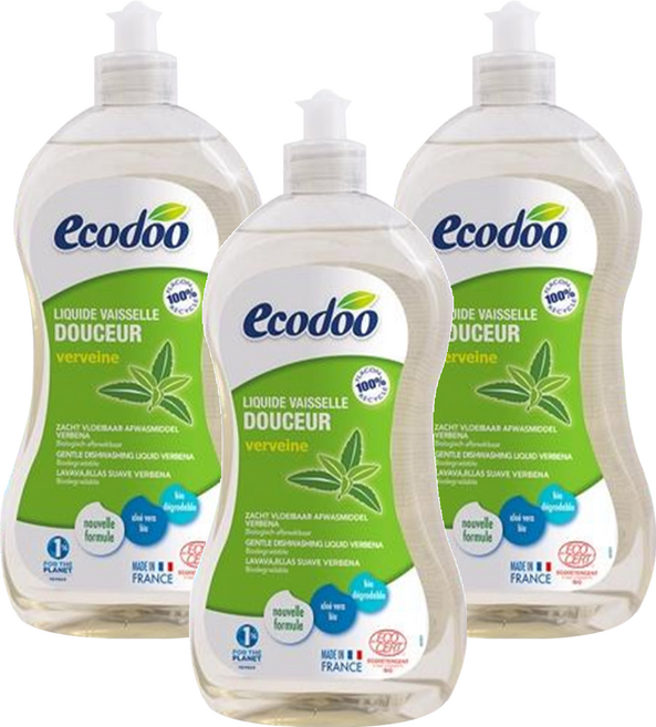ecodoo 蘆薈馬鞭草環保洗碗精, 3瓶, 500ml