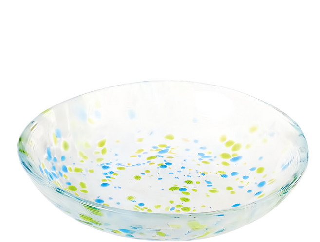 TOYO-SASAKI GLASS 東洋佐佐木 夏日繽紛玻璃小盤 WA333, 綠色, 1個