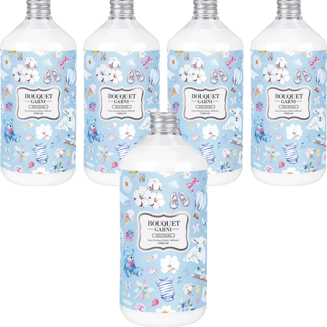 BOUQUET GARNI 璞珈妮衣物香氛柔軟精 寶寶香, 1L, 5瓶