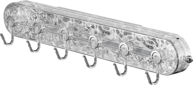 吸盤排鉤 BH336 40 x 7.2cm 6勾, 透明, 1個