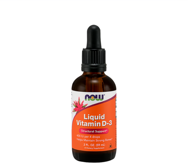 NOW Foods 維生素D3滴液, 59ml, 1瓶