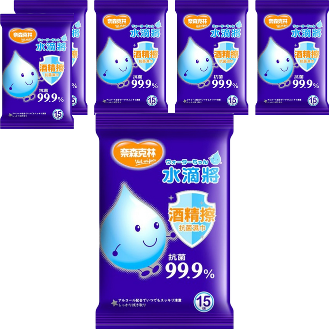 奈森克林 水滴將酒精擦 隨身包, 1入, 6包