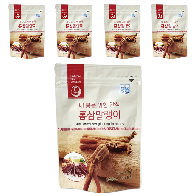 振興高麗人蔘 高麗蜂蜜紅蔘條, 40g, 5包
