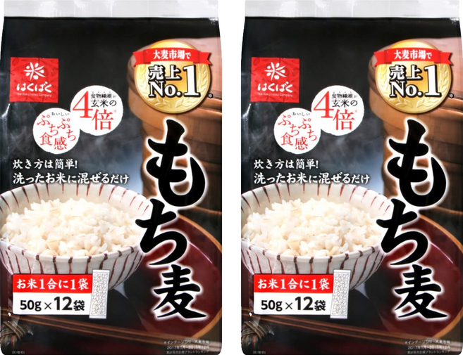 Hakubaku 黃金糯麥, 2袋, 600g