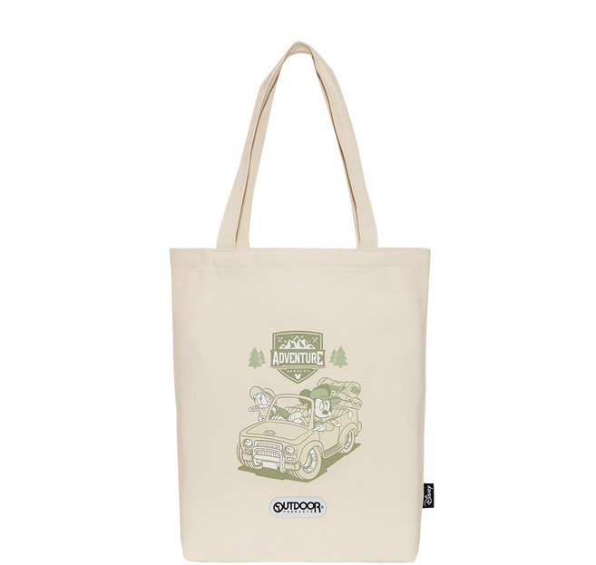 OUTDOOR PRODUCTS Disney 迪士尼 米奇與好朋友帆布肩背包 ODDY22D06BE, 米色