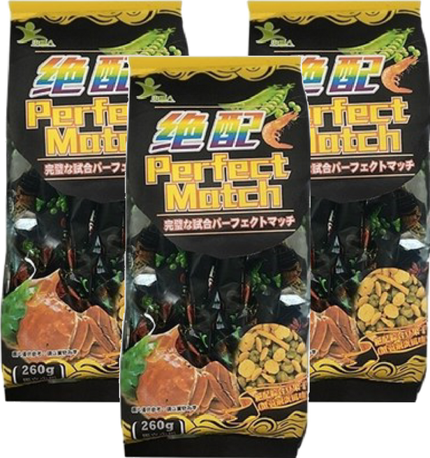 Perfect Match 絕配 綜合豆果子 蟹黃鹹蛋味, 260g, 3袋
