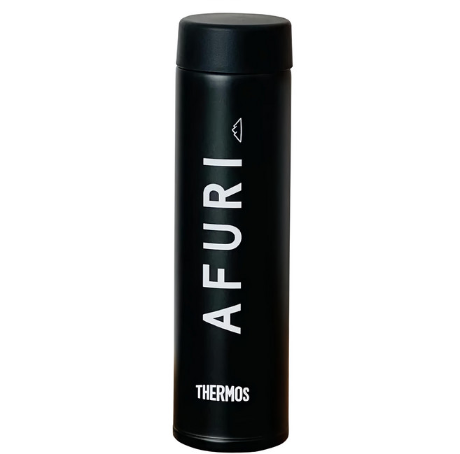THERMOS 膳魔師 AFURI 20週年紀念 日本限定 口袋 保溫杯 4.5 x 4.5 x 16.5cm, 黑色, 180ml, 1個