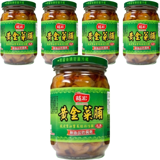 龍宏 黃金菜脯, 370g, 5罐