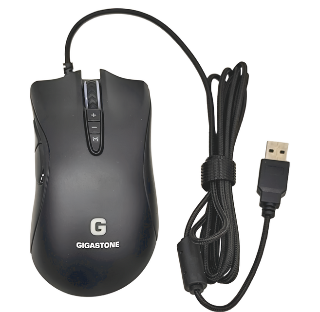 GIGASTONE 立達 電競 Wired 滑鼠 黑色 3200DPI GM-X031 8鍵 RGB 10g
