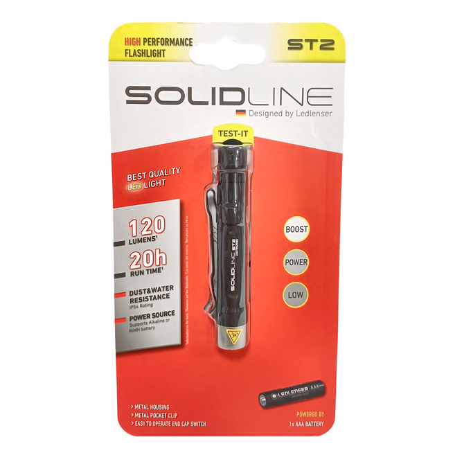SOLIDLINE ST2 航空鋁合金手電筒 502208 98mm 39g, 1個