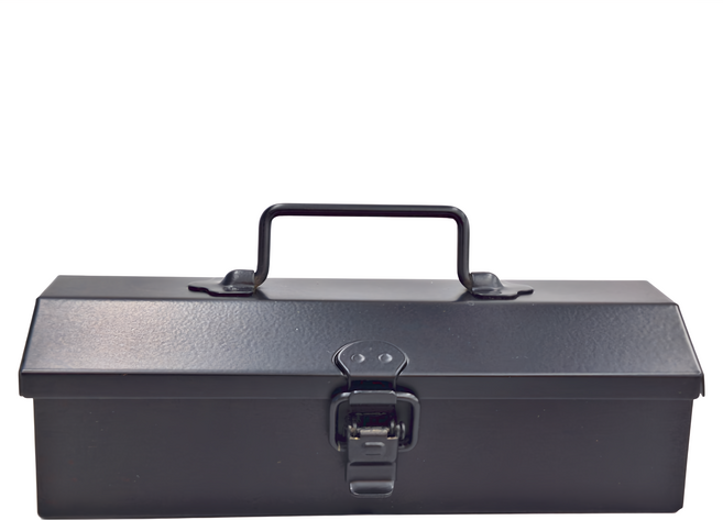 TOYO STEEL 東洋鋼鐵 日本山型提把式鋼製單層收納盒 Y-14 190g, 黑色, 1個