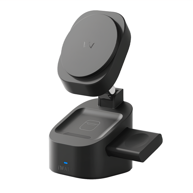 Iwalk Battery 魔方 折疊 無線充電座 三合一 黑色