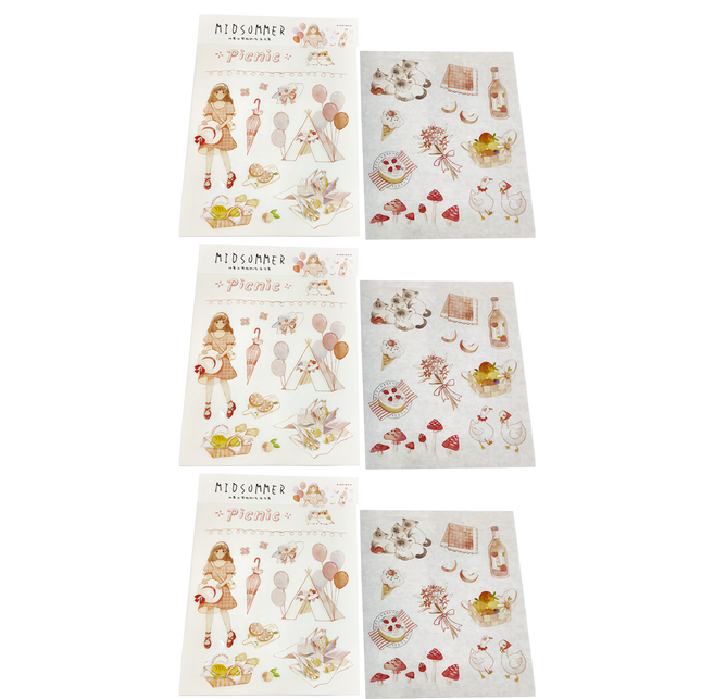 papermore 德德小品集 仲夏之夢手帳貼紙 150 x 125mm 2張, 生活可愛, 3包