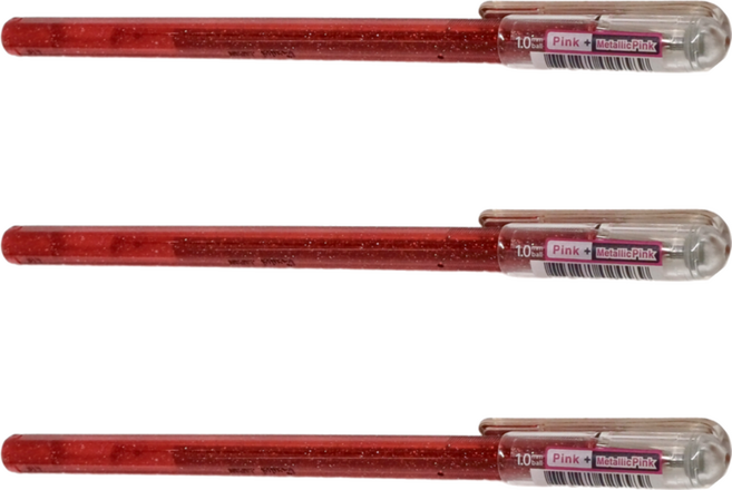 Pentel 飛龍文具 蝴蝶筆 1.0 K110-DPX 12支, 粉紅 + 金屬粉紅色, 3盒