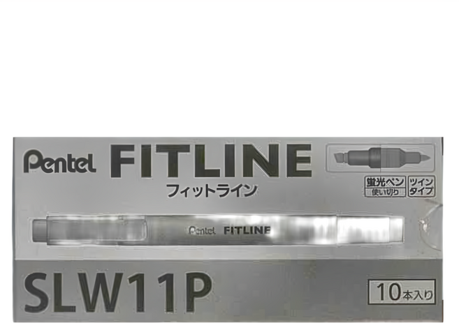 Pentel 飛龍文具 FITLINE 雙頭螢光筆 SLW11P, 粉紅色, 10支