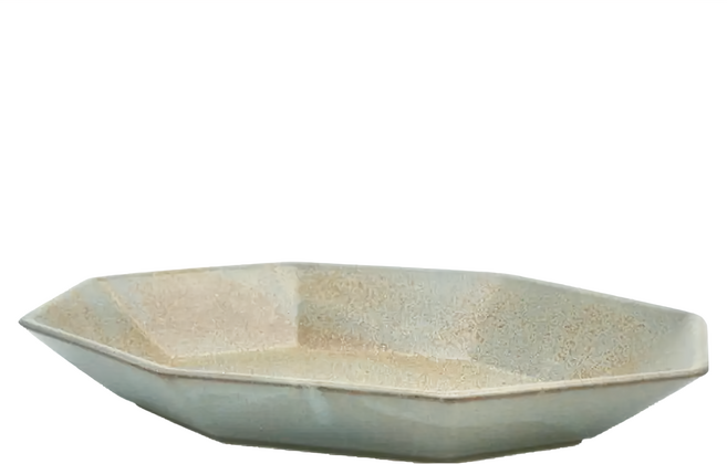 CHIPS mug. 美濃燒 Ancient Pottery 古董風八角長盤, 灰色, 1個