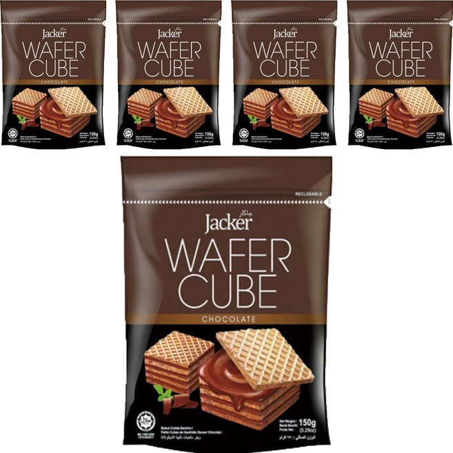 Jacker 巧克力方形威化酥, 150g, 5包