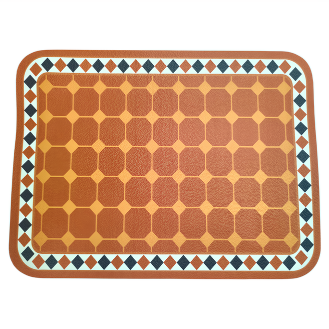 Homely Zakka 美式輕奢手繪皮革餐墊 145g, 40 x 30 x 0.2cm, 復古方格, 1個