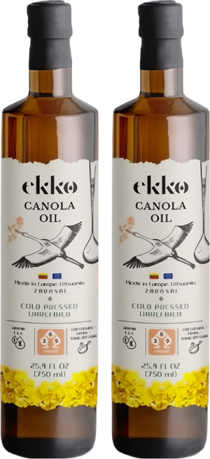 ekko 有機冷壓初榨芥花油, 750ml, 2瓶