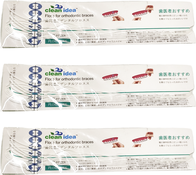 clean idea 齒列矯正專用牙線 台灣製造, 3包, 10條