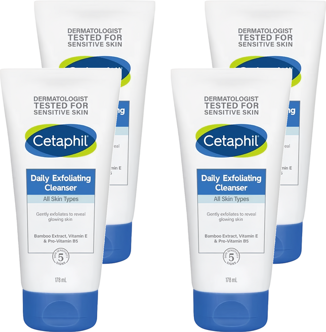 Cetaphil 舒特膚 嫩亮角質潔膚凝膠, 178ml, 4條
