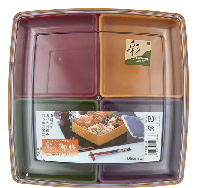 inomata 四格方型置物盒 日本產, 多色, 1個