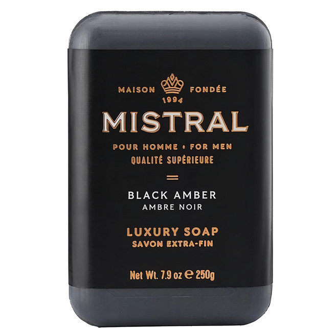 MISTRAL BODY 紳士香氛皂 黑琥珀, 250g, 1個